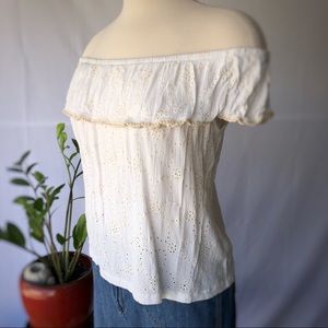 Sophie Rue Eyelet And Crochet Off The Shoulder To!